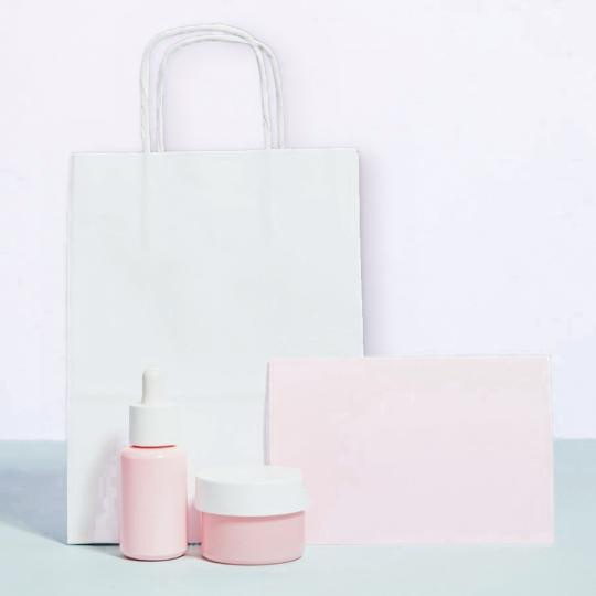 White skincare jars and bottles
